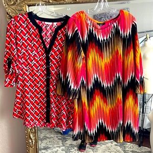 Xl plus size bright colored patterned work shirts